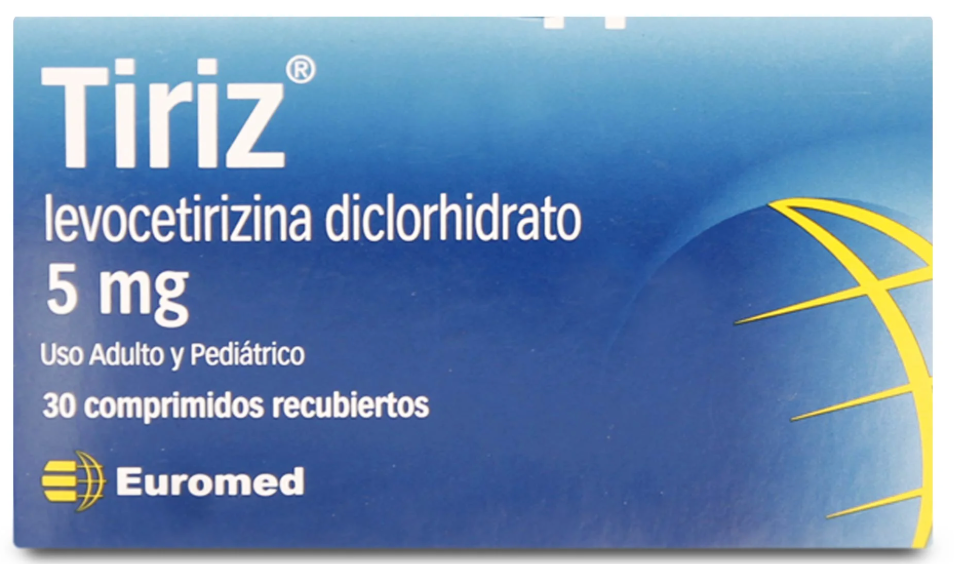 Tiriz (Diclorhidrato de Levocetirizina) 5 mg. bioequivalente
